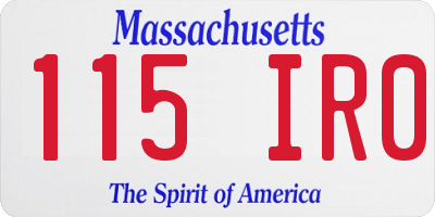 MA license plate 115IR0