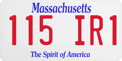 MA license plate 115IR1
