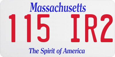 MA license plate 115IR2