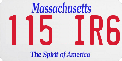 MA license plate 115IR6