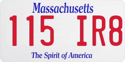 MA license plate 115IR8