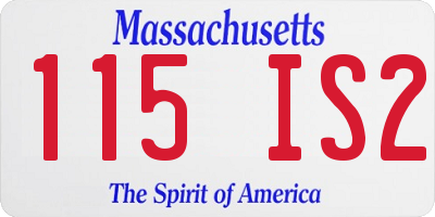 MA license plate 115IS2