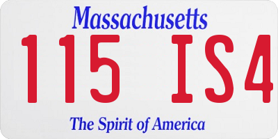 MA license plate 115IS4