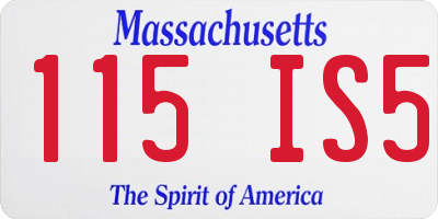 MA license plate 115IS5