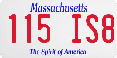 MA license plate 115IS8