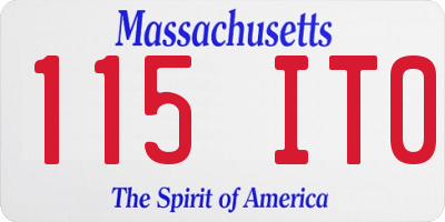 MA license plate 115IT0