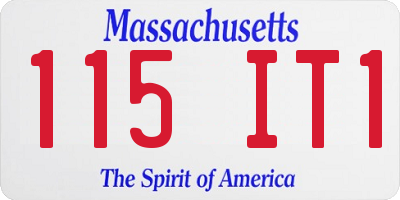 MA license plate 115IT1