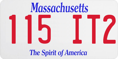 MA license plate 115IT2