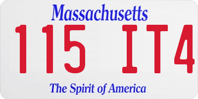 MA license plate 115IT4