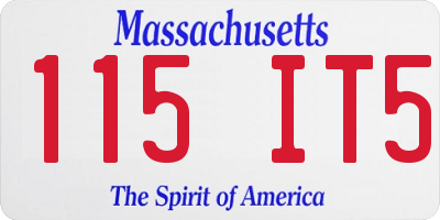 MA license plate 115IT5