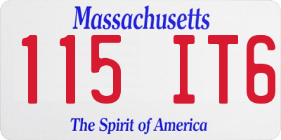 MA license plate 115IT6