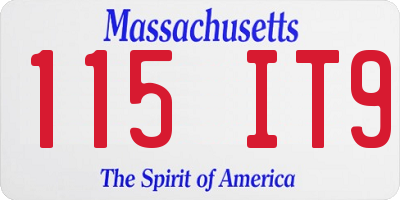 MA license plate 115IT9