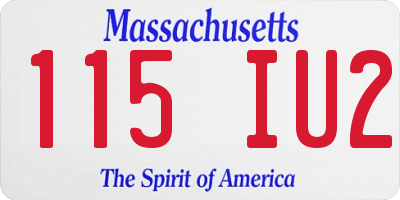 MA license plate 115IU2