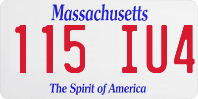 MA license plate 115IU4