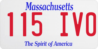 MA license plate 115IV0