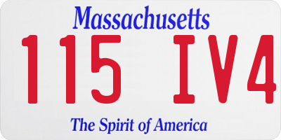MA license plate 115IV4