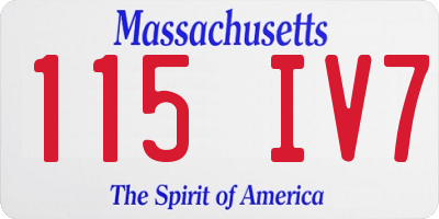 MA license plate 115IV7
