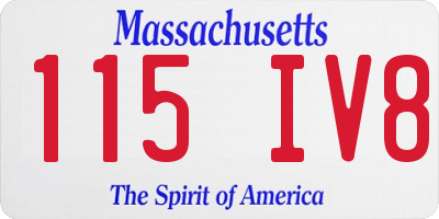 MA license plate 115IV8