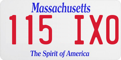 MA license plate 115IX0
