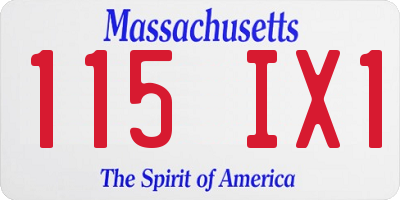MA license plate 115IX1