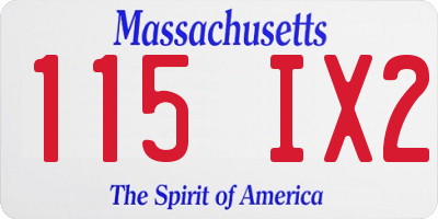 MA license plate 115IX2