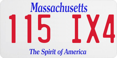 MA license plate 115IX4