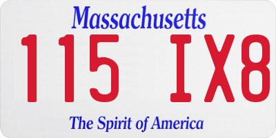 MA license plate 115IX8