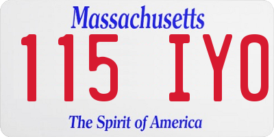 MA license plate 115IY0