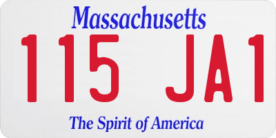 MA license plate 115JA1