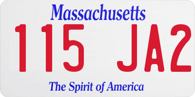 MA license plate 115JA2