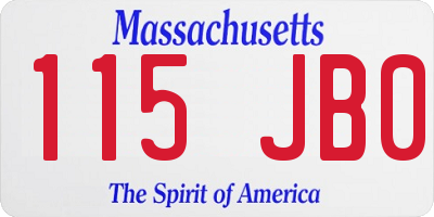 MA license plate 115JB0
