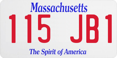 MA license plate 115JB1