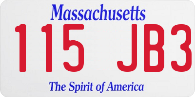 MA license plate 115JB3