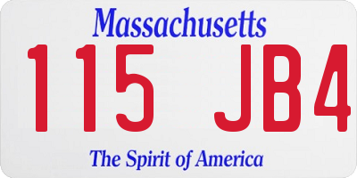 MA license plate 115JB4
