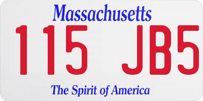 MA license plate 115JB5