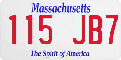 MA license plate 115JB7