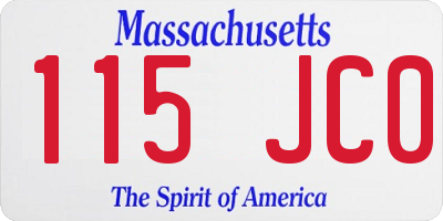 MA license plate 115JC0