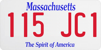 MA license plate 115JC1