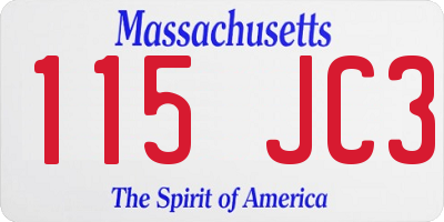 MA license plate 115JC3