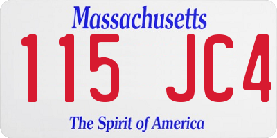 MA license plate 115JC4