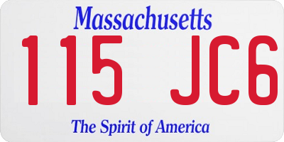 MA license plate 115JC6