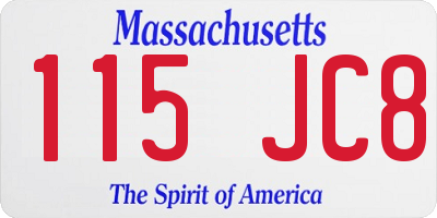 MA license plate 115JC8
