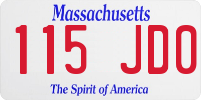 MA license plate 115JD0