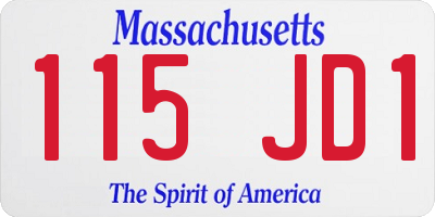 MA license plate 115JD1