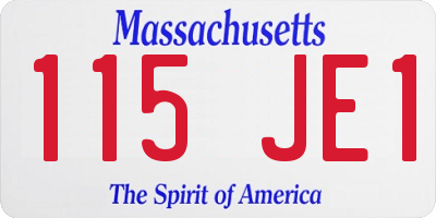 MA license plate 115JE1