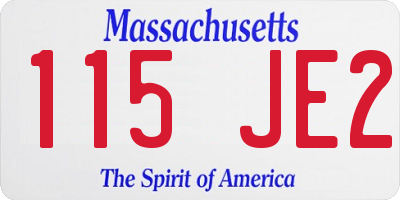 MA license plate 115JE2