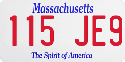 MA license plate 115JE9