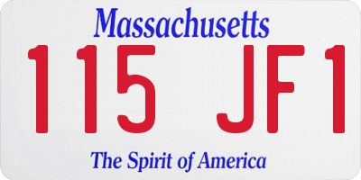 MA license plate 115JF1