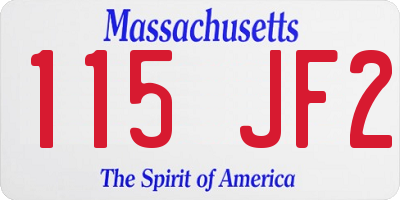 MA license plate 115JF2