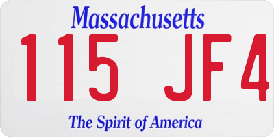 MA license plate 115JF4